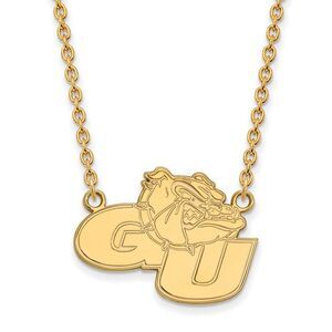 14k Gold Plated Silver Gonzaga U Large Pendant Necklace